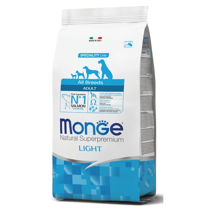 Monge Salmone E Riso Light Cibo Secco Cani Adulti Sacco 12 Kg