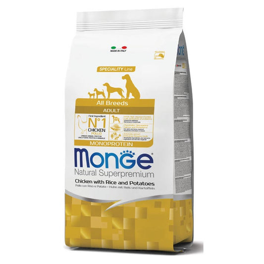 Monge Pollo Riso E Patate Cibo Secco Per Cani Adulti Sacco 2,5 Kg