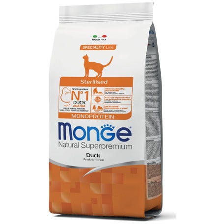 Monge Anatra Monoprotein Cibo Secco Gatti Adulti Sterilizzati Sacco 1,5 Kg