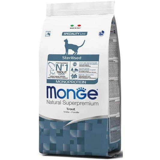 Monge Trota Monoprotein Cibo Secco Gatti Adulti Sterilizzati Sacco 10 Kg