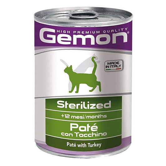 Gemon Paté Con Tacchino Cibo Umido Gatti Sterilizzati Barattolo 400 g