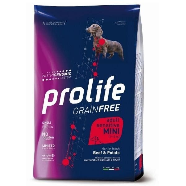 Prolife Grain Free Adult Sensitive Beef & Potato Cibo Secco Per Cani Taglia Piccola Sacco 2Kg