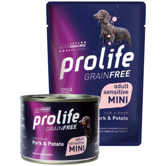 Prolife Grain Free Maiale Con Patate Cibo Umido Per Cani Adulti Taglia Mini Bustina 100g