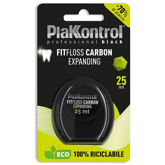 Plakkontrol Black Floss Filo Interdentale Azione Sbiancante 25m