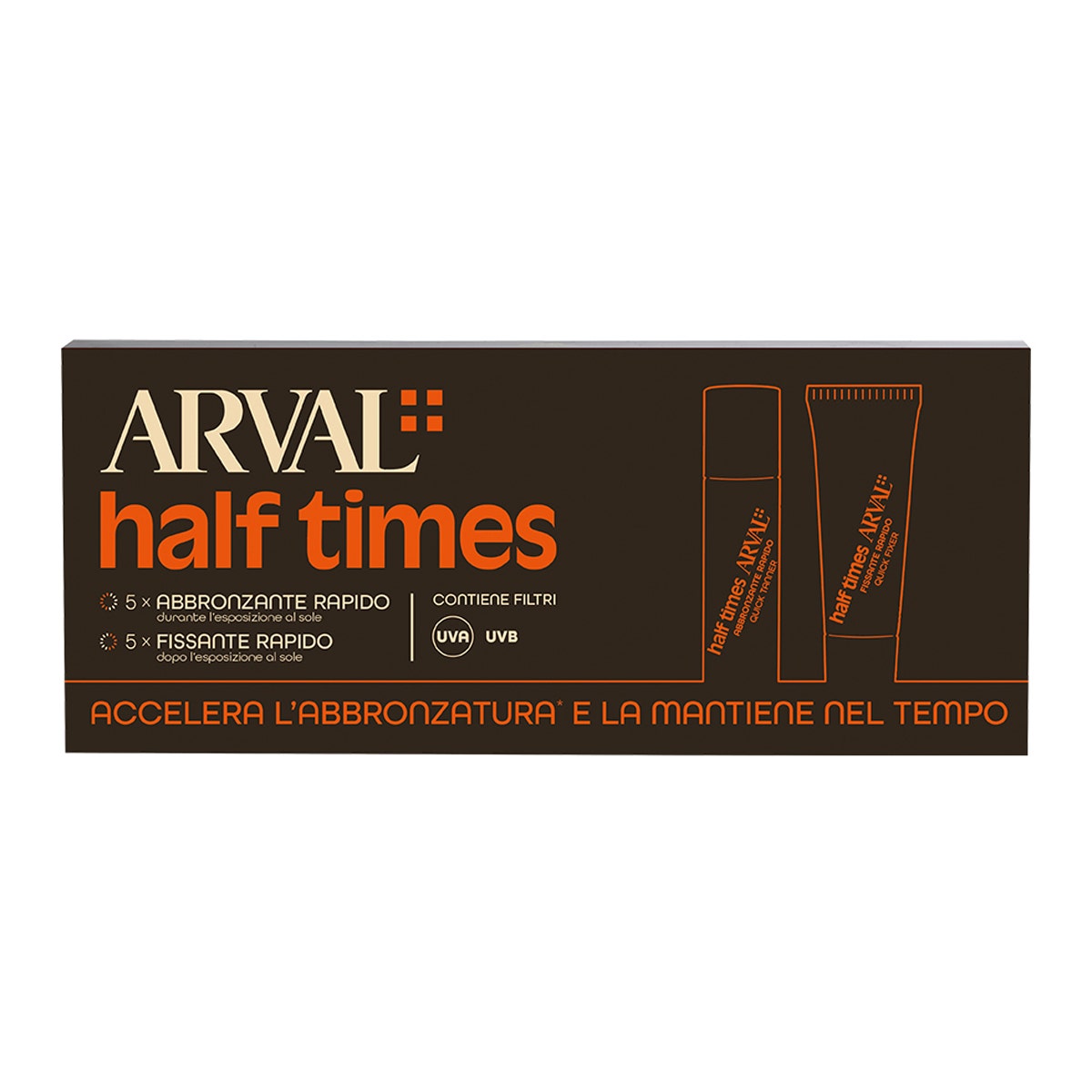 Arval Sun Half Times SPF6 Abbronzante Rapido + Fissante Rapido 5x10 ml