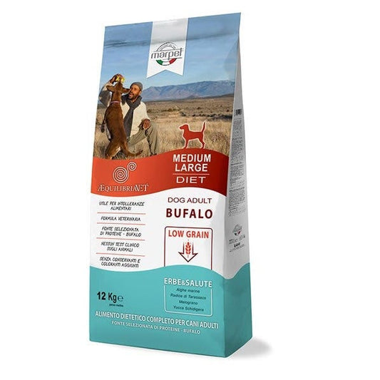 Marpet Aequilibriavet Low Grain Bufalo Cibo Secco Per Cani Adulti Taglia Medium Large Sacco 12Kg