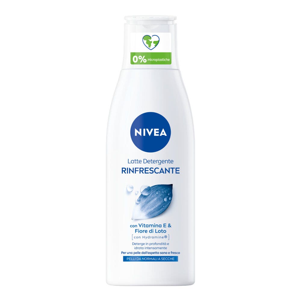 Nivea Latte Detergente Viso Rinfrescante E Idratante 200ml Con Fiori Di Loto Per Trucco Waterproof