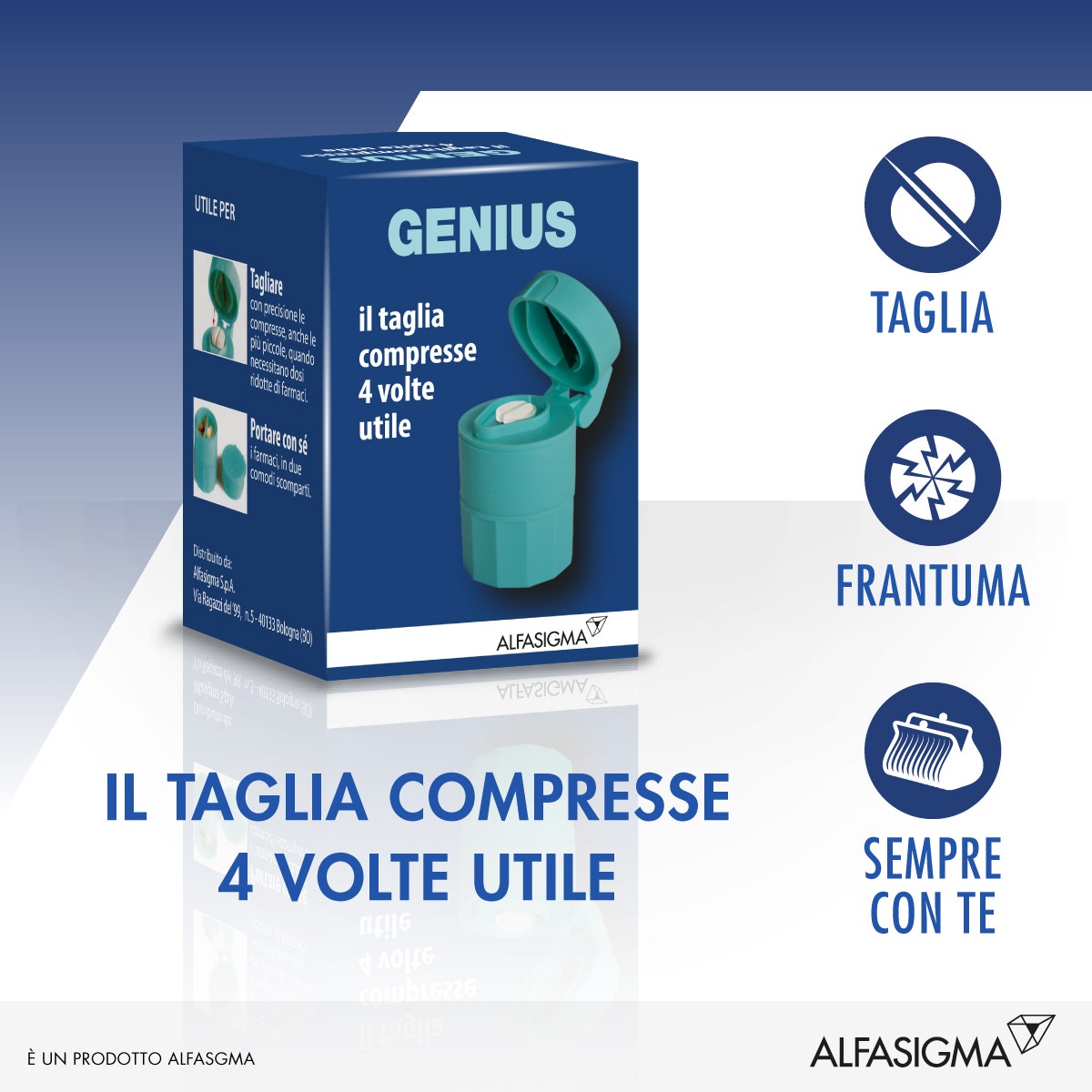 Genius Taglia Porta Frantuma Pillole 1 Pezzo