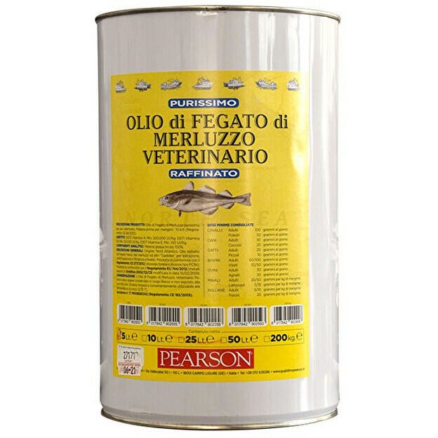 Olio Fegato Merluzzo Purissimo Uso Veterinario 5 Litri