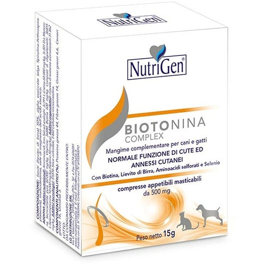 Nutrigen Biotonina Complex Mangime Complementare Per Cute Cani/Gatti 60 Tavolette