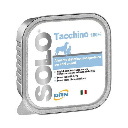 Drn Solo Tacchino Alimento Dietetico Monoproteico Umido Cani/Gatti 100g