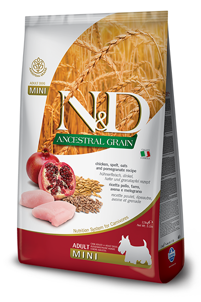 Farmina N&D Ancestral Grain Pollo E Melograno Cani Adulti Taglia Mini Sacco 2,5kg