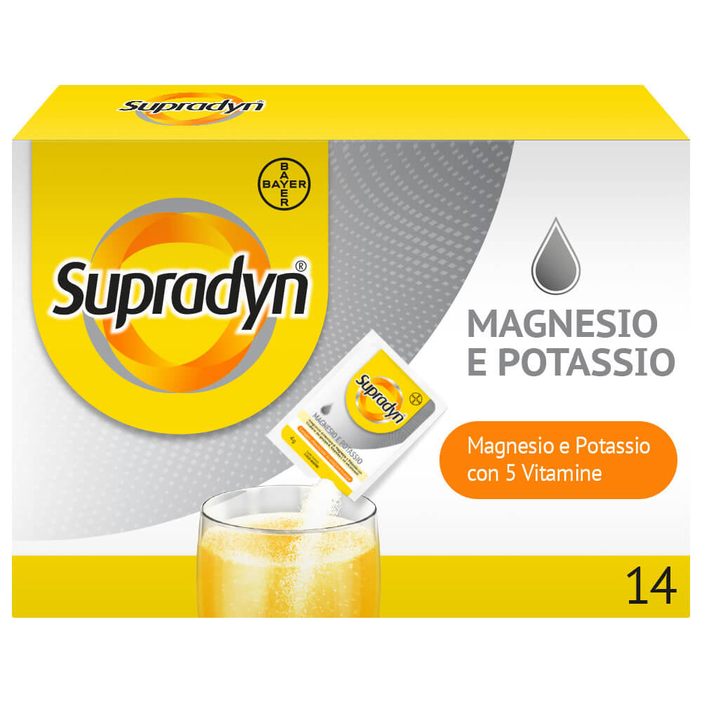 Supradyn Magnesio e Potassio 14 Bustine Effervescenti Gusto Arancia