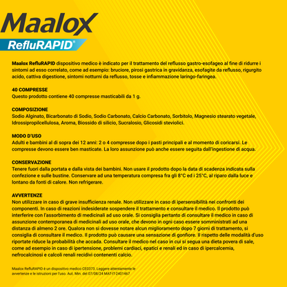 Maalox RefluRAPID 40 Compresse