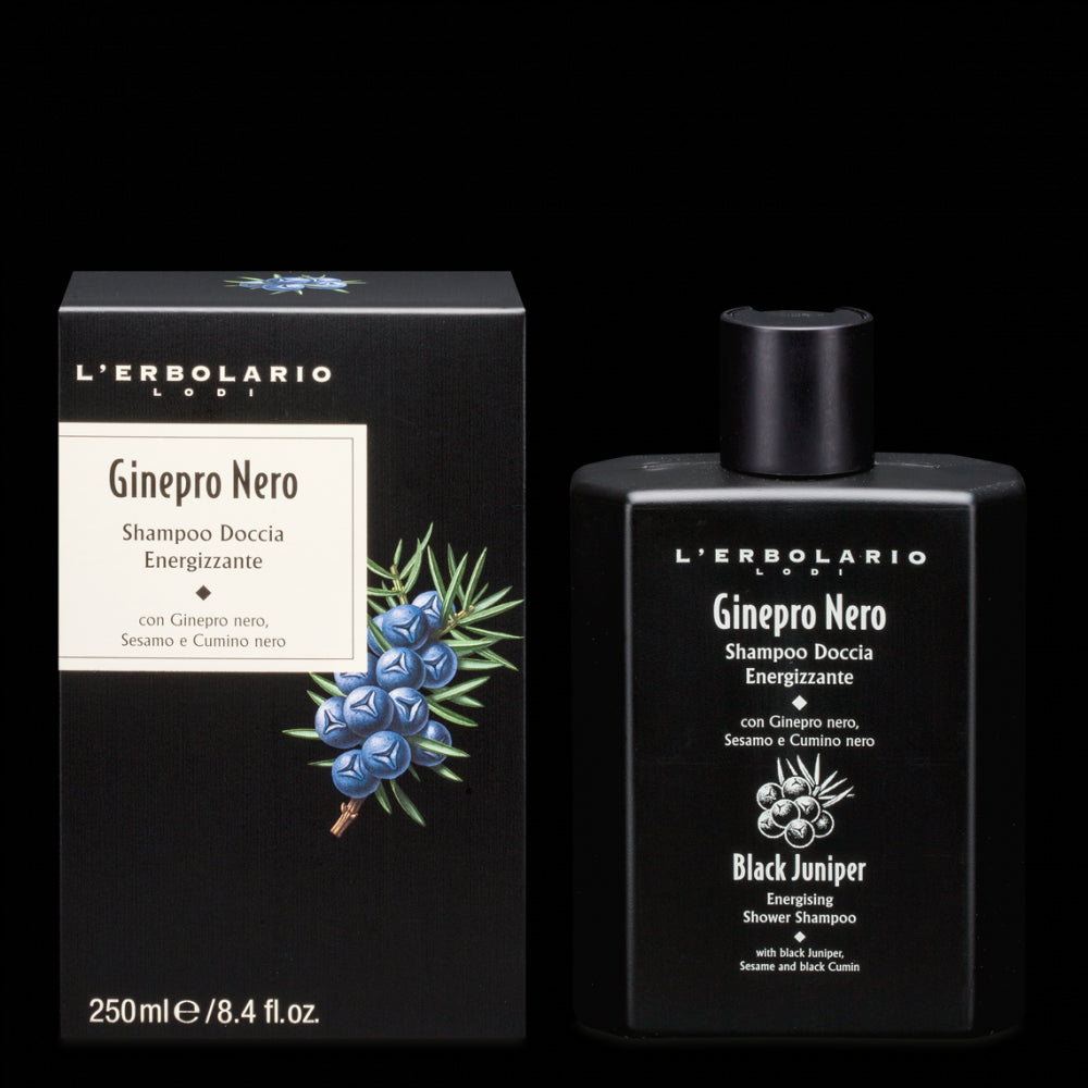 L'Erbolario Shampoo Doccia Energizzante Ginepro Nero Detergente Corpo E Capelli 250ml