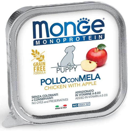 Monge Monoprotein Puppy Pollo Con Mela Cibo Umido Per Cani Cuccioli 150g