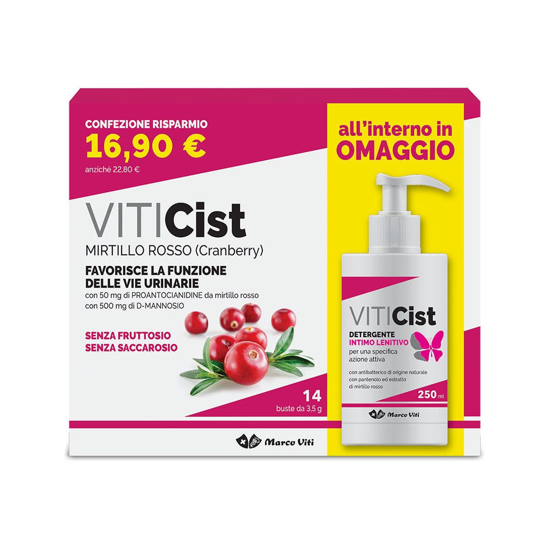 Viti Cist Mirtillo Senza Fruttosio 14 Bustine + Detergente Intimo 250ml