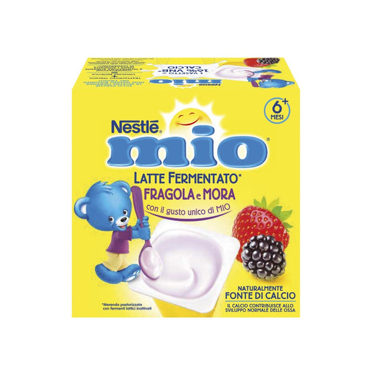 Nestlè Mio Merenda Latte Fermentato Fragola E Mora 4 Vasetti Da 100g