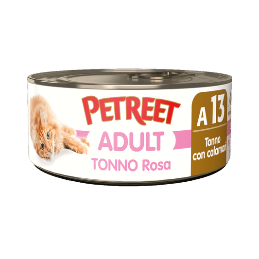 Petreet Adult Tonno Rosa Con Calamari Per Gatti Lattina 70g