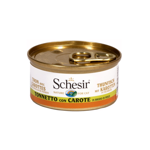 Schesir Tonnetto Con Carote Lattina Cibo Umido Gatto Adulto 70g