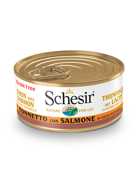 Schesir Tonnetto Con Salmone Lattina Cibo Umido Gatto Adulto 70g