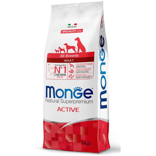 Monge Pollo Active Cibo Secco Cani Adulti Sacco 12 Kg