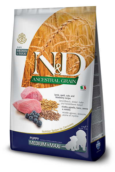 Farmina N&D Ancestral Grain Agnello E Mirtillo Cani Cuccioli Taglia Media E Grande Sacco 12kg