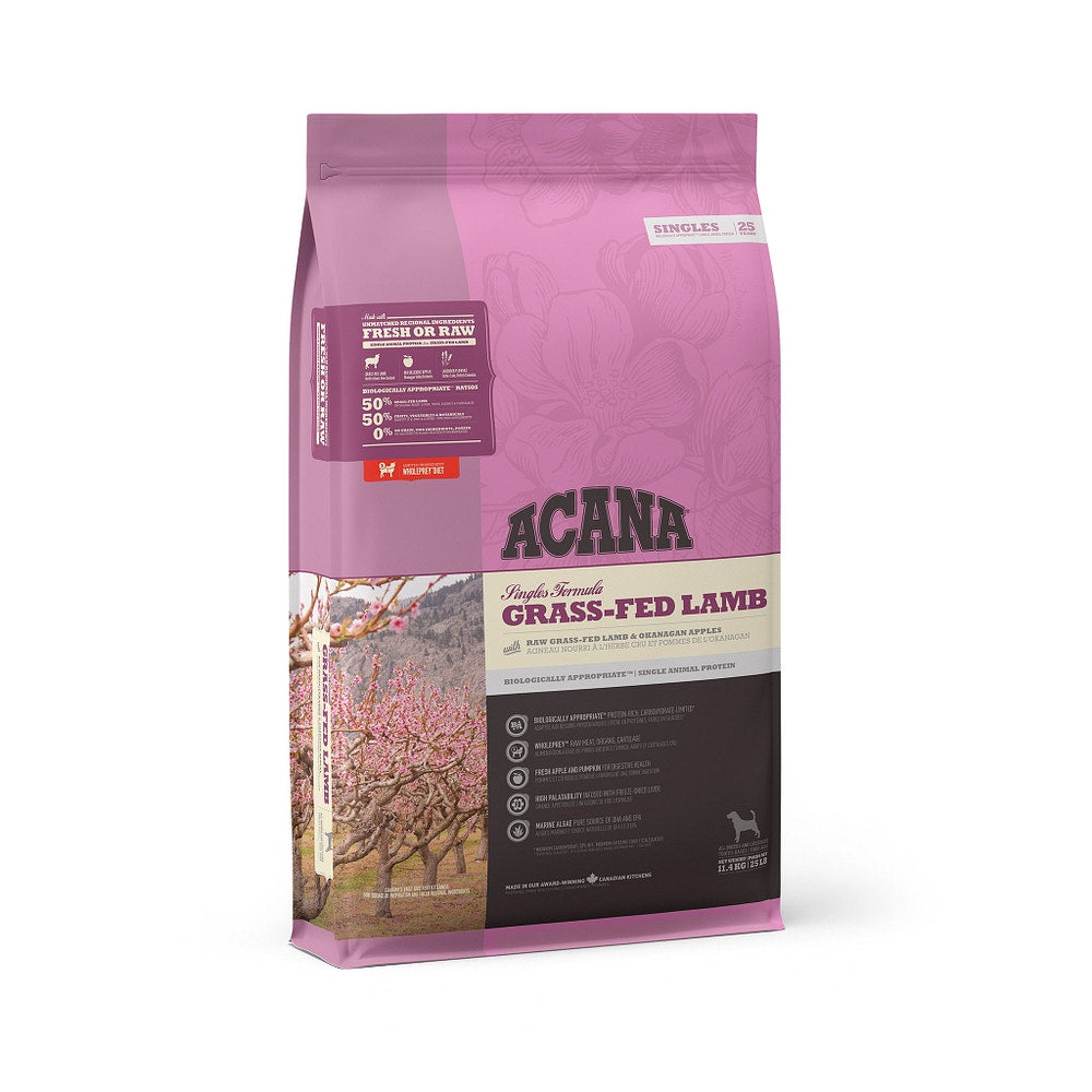 Acana Cane Grass-Fed Singles 25 Crocchette Agnello E Mele Sacco 11,4Kg