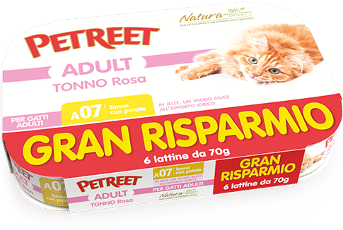 Petreet Tonno Rosa Con Patate Rosa Cibo Umido Gatto Adulto 6x70g