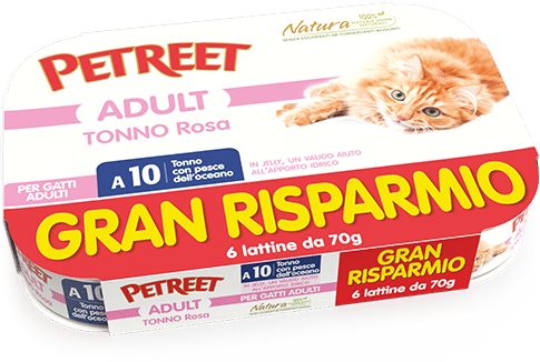 Petreet Tonno Rosa Con Pesce Oceano Cibo Umido Gatto Adulto 6x70g