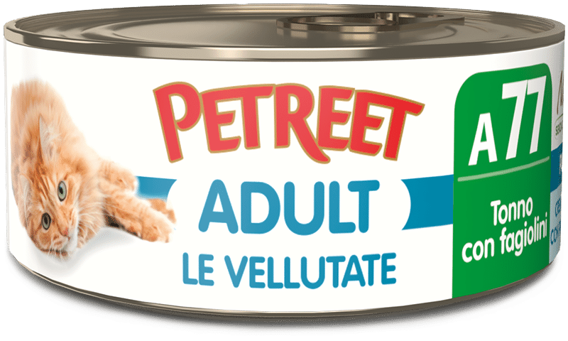 Petreet Vellutate Tonno Con Fagiolini Cibo Umido Gatto Adulto Barattolo 70g