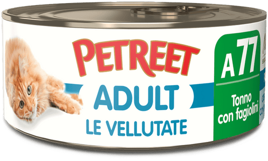 Petreet Vellutate Tonno Con Fagiolini Cibo Umido Gatto Adulto Barattolo 70g