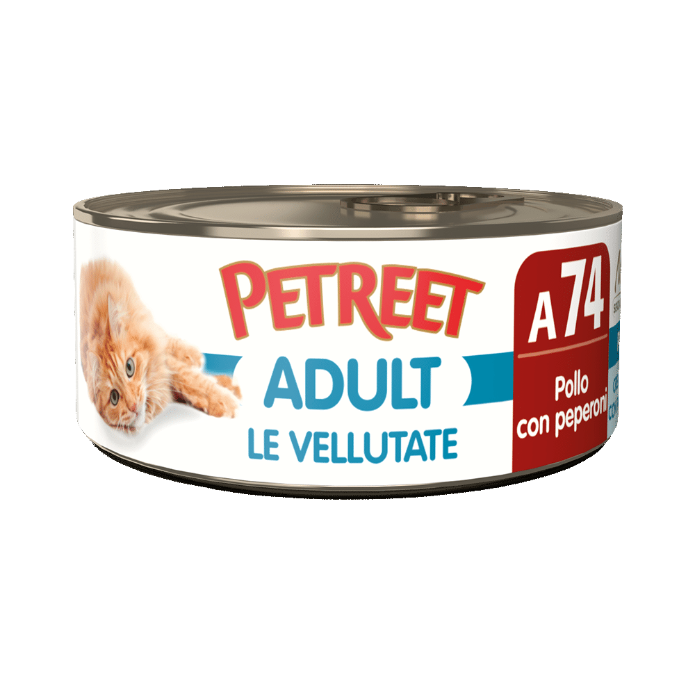 Petreet Adult Le Vellutate Pollo Con Peperoni Per Gatti Lattina 70g