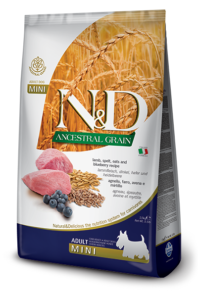 Farmina N&D Ancestral Grain Agnello E Mirtillo Cani Adulti Taglia Mini Sacco 7kg