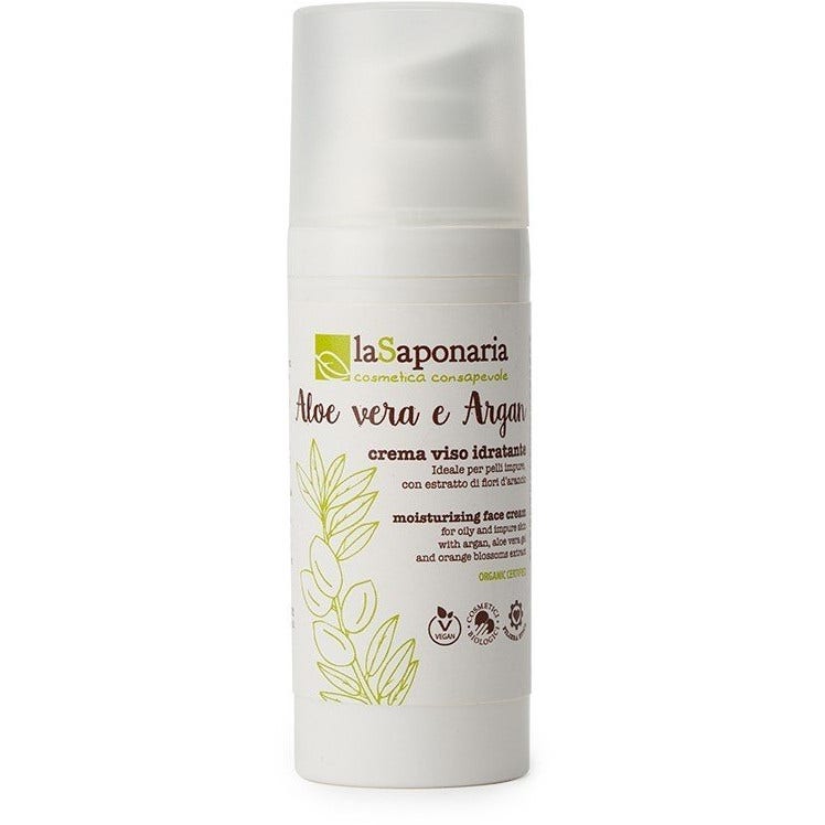 La Saponaria Crema Viso Idratante Aloe Vera E Argan 50ml