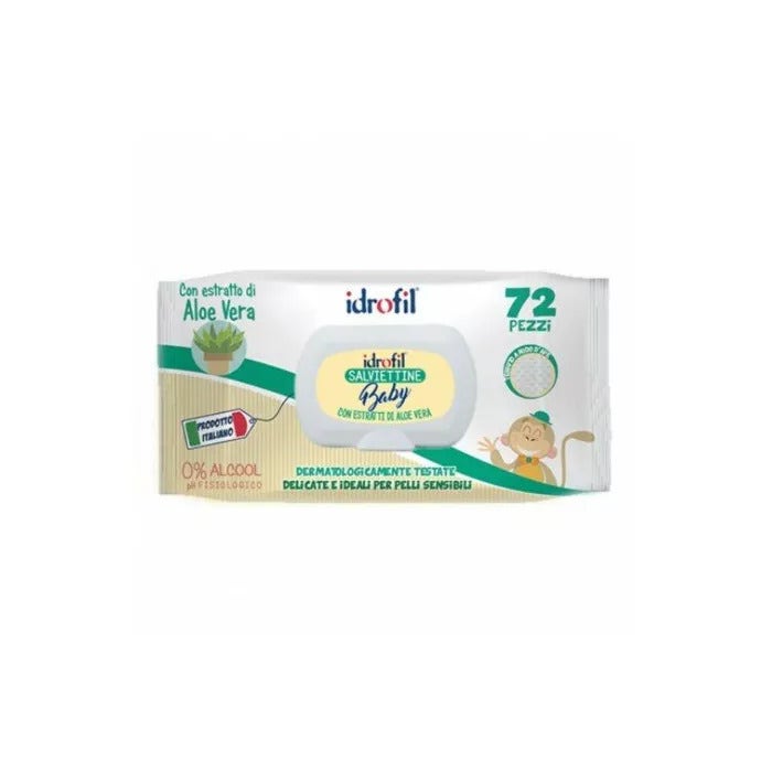 Idrofil Salviette Baby con Estratto di Aloe Vera 72 Pezzi