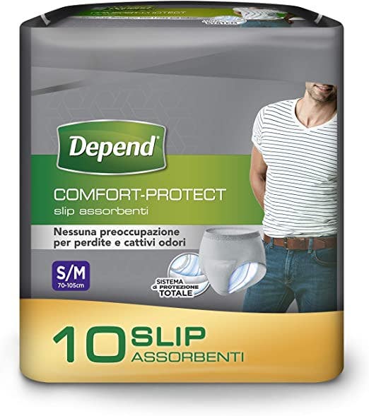 Depend Comfort-Protect Slip Assorbenti Uomo Taglia S/M 10 Pezzi