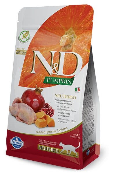 Farmina N&D Pumpkin Neutered Quaglia E Zucca Gatti Adulti Sterilizzati Sacco 300g