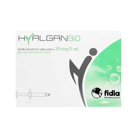 HyalganBio Siringa Intra-Articolare Acido Ialuronico 20 mg 2 ml 5 Pezzi