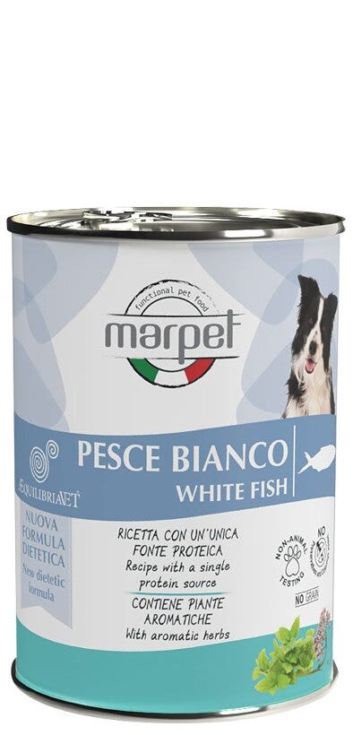 Marpet Aequilibriavet Dog Pesce Bianco Cibo Umido Per Cani Adulti Scatoletta 400g