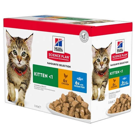 Hill's Science Plan Kitten Multipack Alimento Umido Per Gatti Cuccioli 12 Bustine 85g