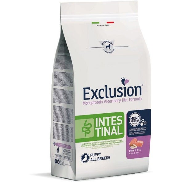 Exclusion Monoprotein Veterinary Diet Formula Intestinal Crocchette Pollo E Riso Per Cuccioli Sacco 2kg