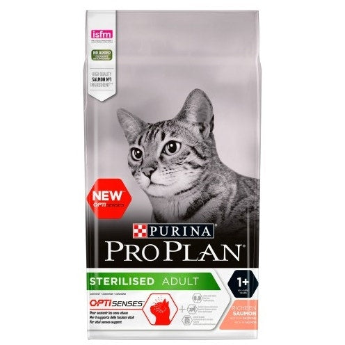 Nestle' Purina Proplan Sterilised Optisenses Con Salmone Cibo Secco Gatti Adulti Sterilizzati Sacco 10Kg