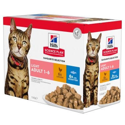 Hill's Science Plan Multipack Light Cibo Umido Per Gatti Adulti 12 Bustine