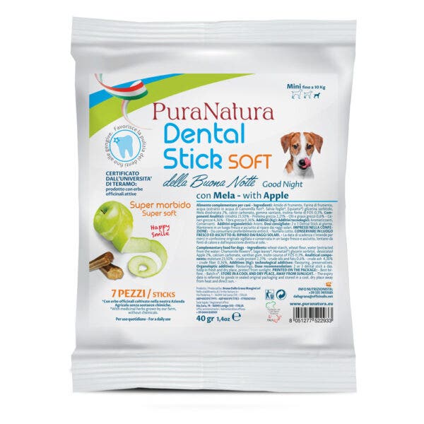 PuroNatura Dental Stick Soft Buonanotte Cani Taglia Mini 7 pezzi