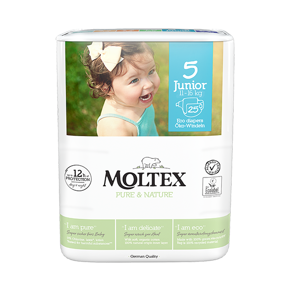 Pannolini Moltex Pure&Nature Taglia 5 Junior 25 Pezzi 11-16kg