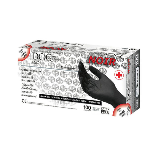 Guanto Nitrile Non Sterile Superficie Microruvida No Talco Colore Nero Taglia Small 100 Pezzi