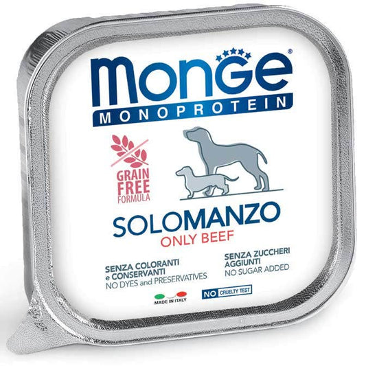 Monge Monoprotein Solo Manzo Cibo Umido Per Cani Adulti 150g