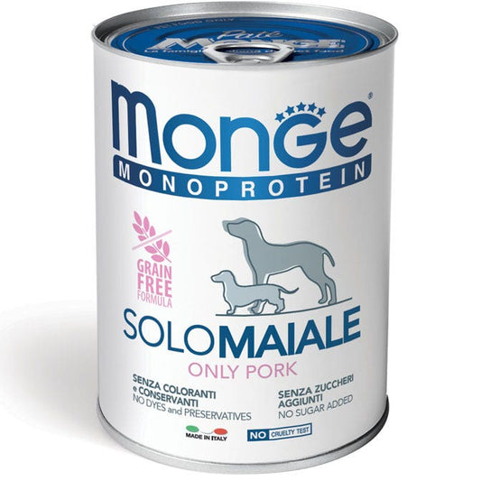 Monge Monoprotein Solo Maiale Cibo Umido Per Cani Adulti 400g