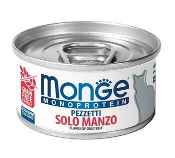 Monge Monoproteico Pezzetti Solo Manzo Cibo Umido Gatti 80g